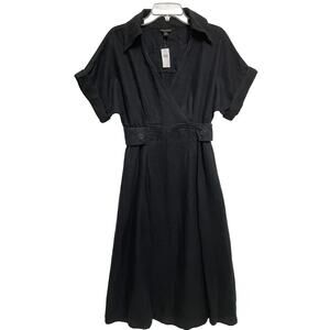 Banana Republic SEDONA LINEN DRESS, Short Sleeve, BLACK # 579133 NWT, Size XS